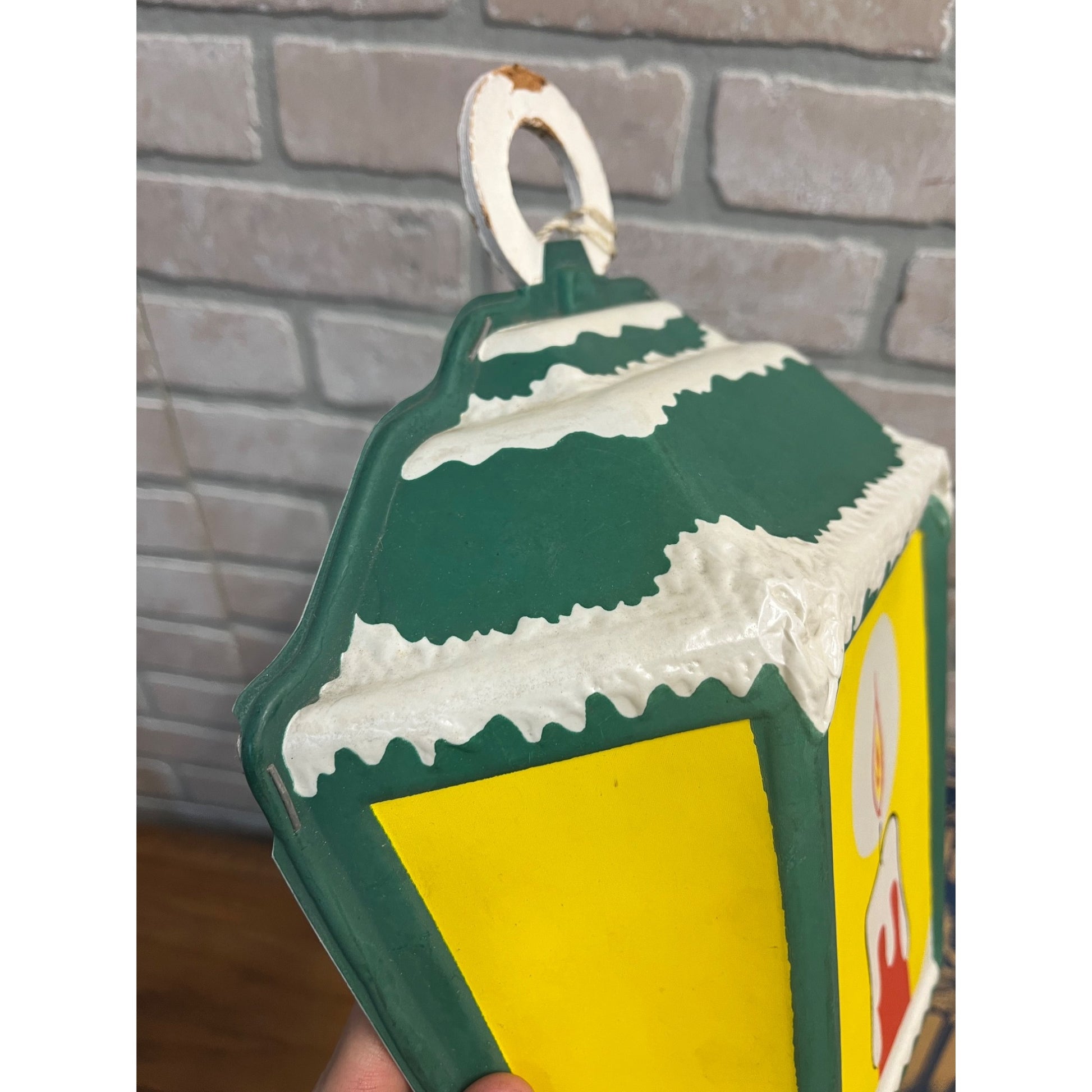 Vintage 1950s GloLite Old English Lantern Christmas Lighted Sign + Box - Works
