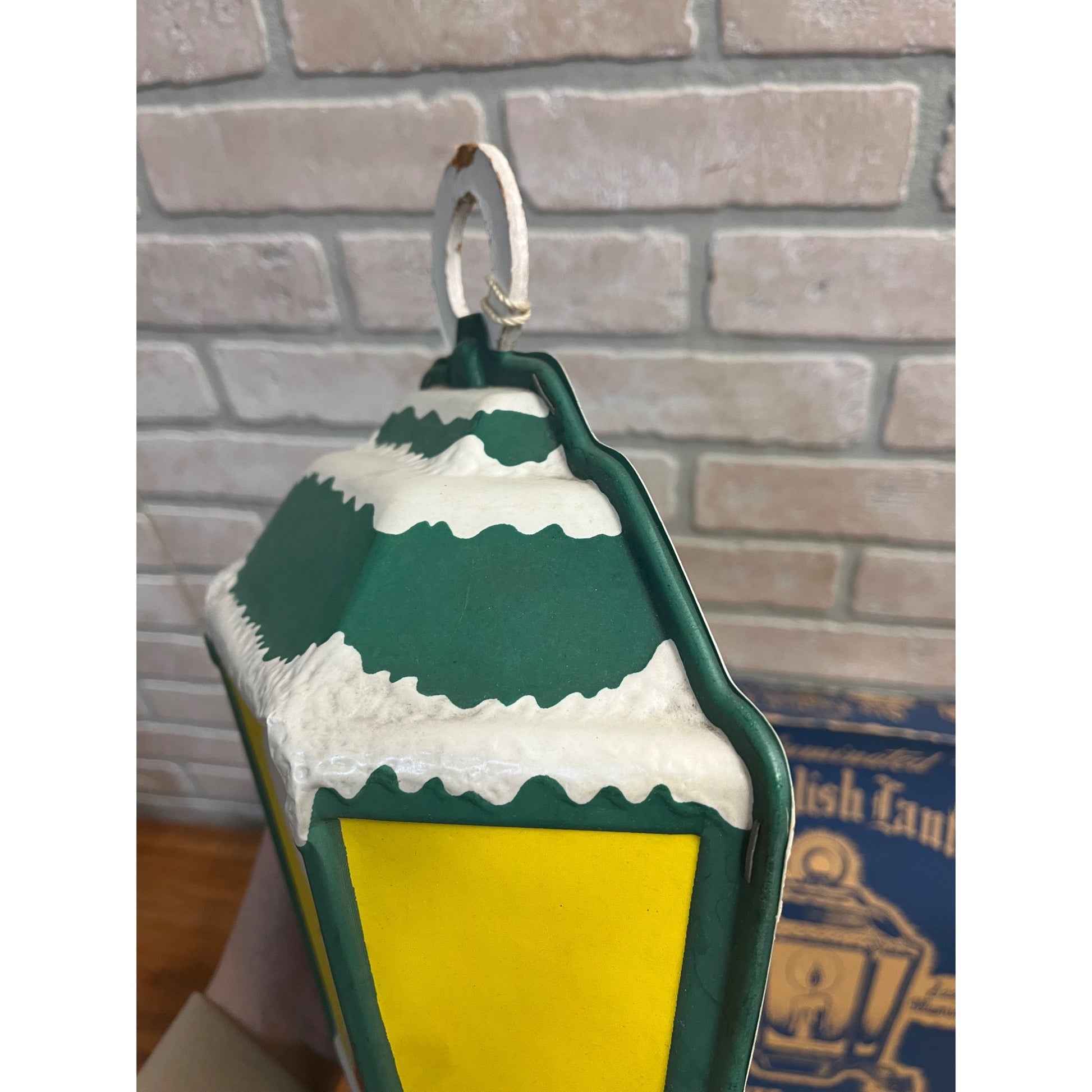Vintage 1950s GloLite Old English Lantern Christmas Lighted Sign + Box - Works