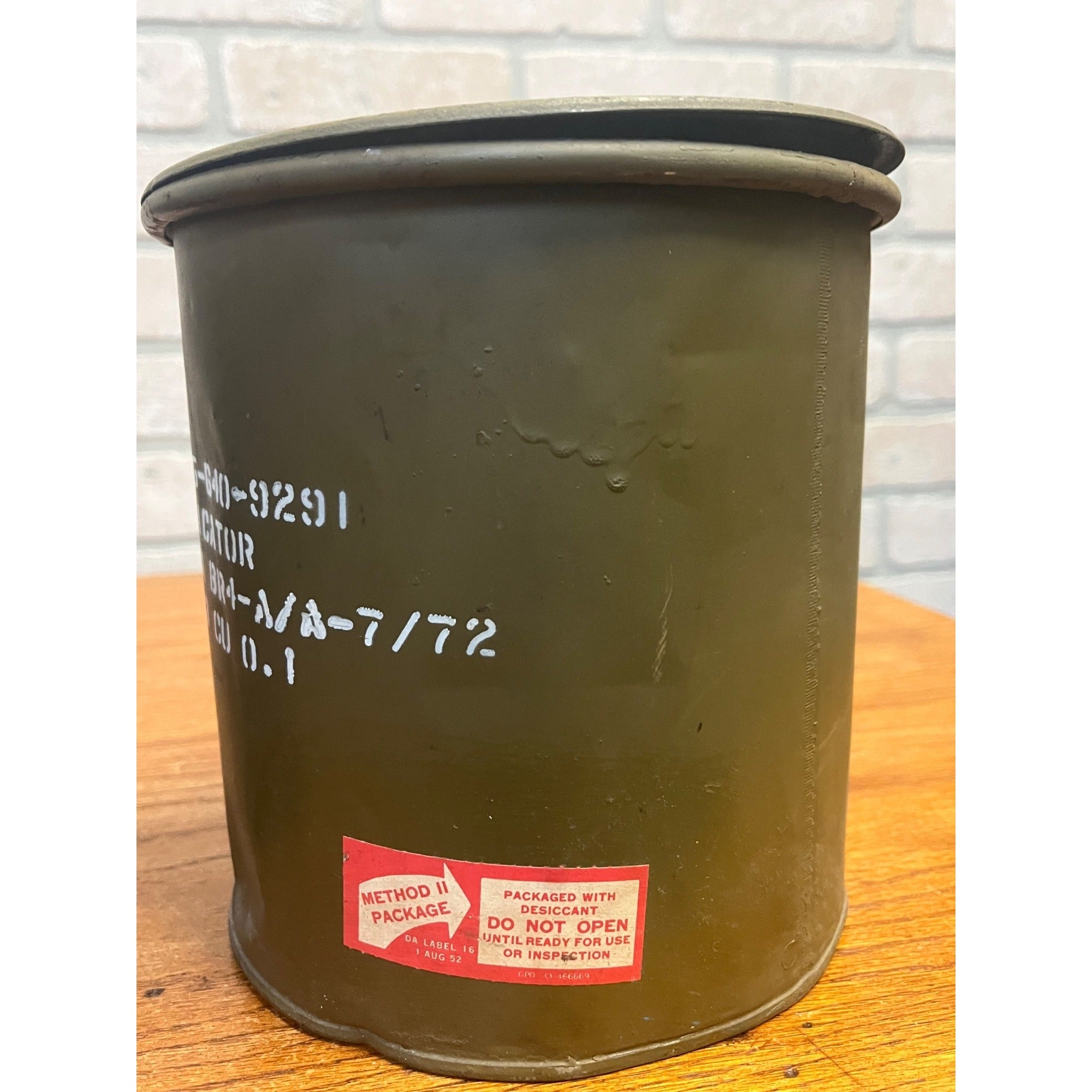 2 Vintage US Military MIRAX Reusable Steel Shipping Drums Containers OD Green