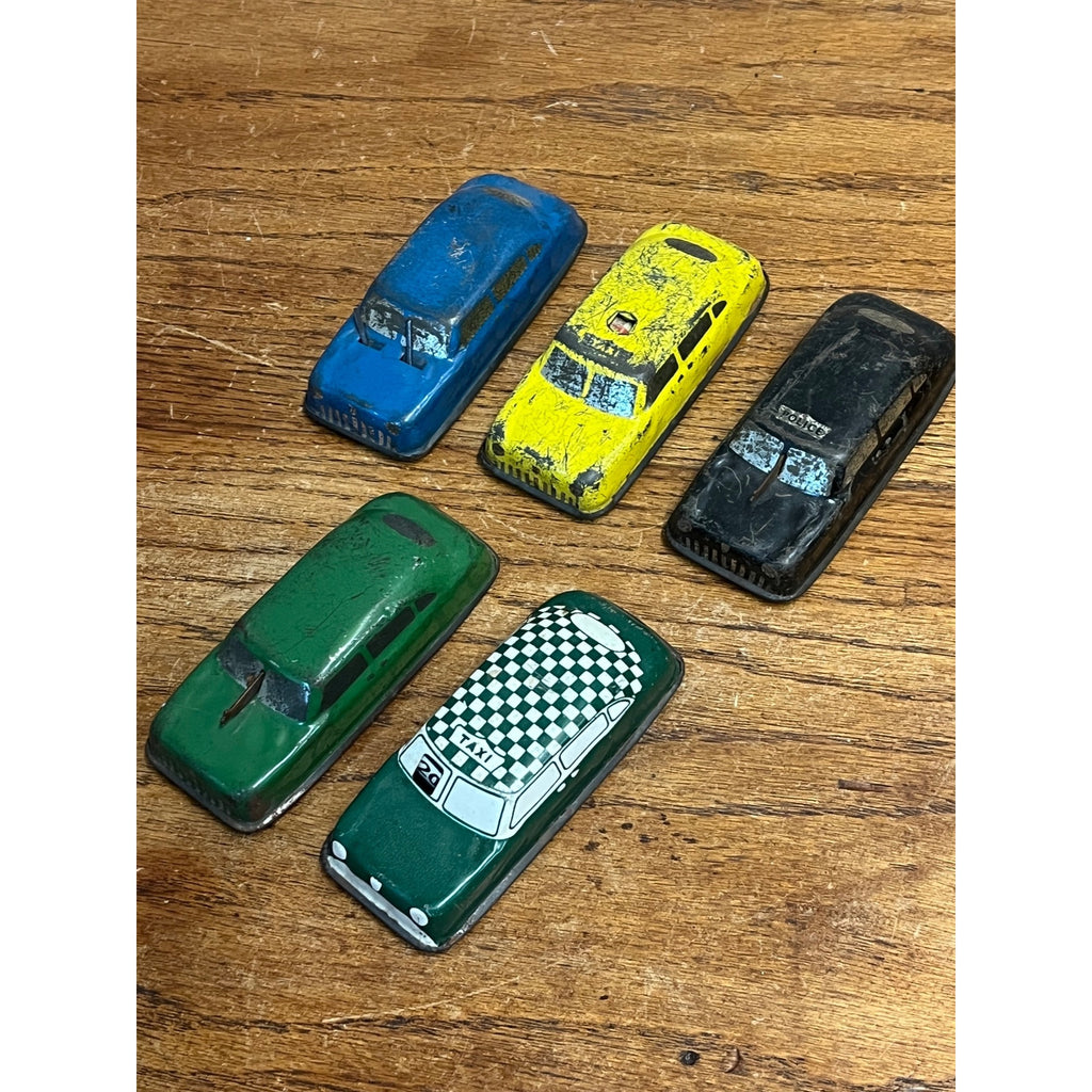 Vintage ARGO Cars Tin Litho Childs Toy Vehicles Taxi Cabs Police ++