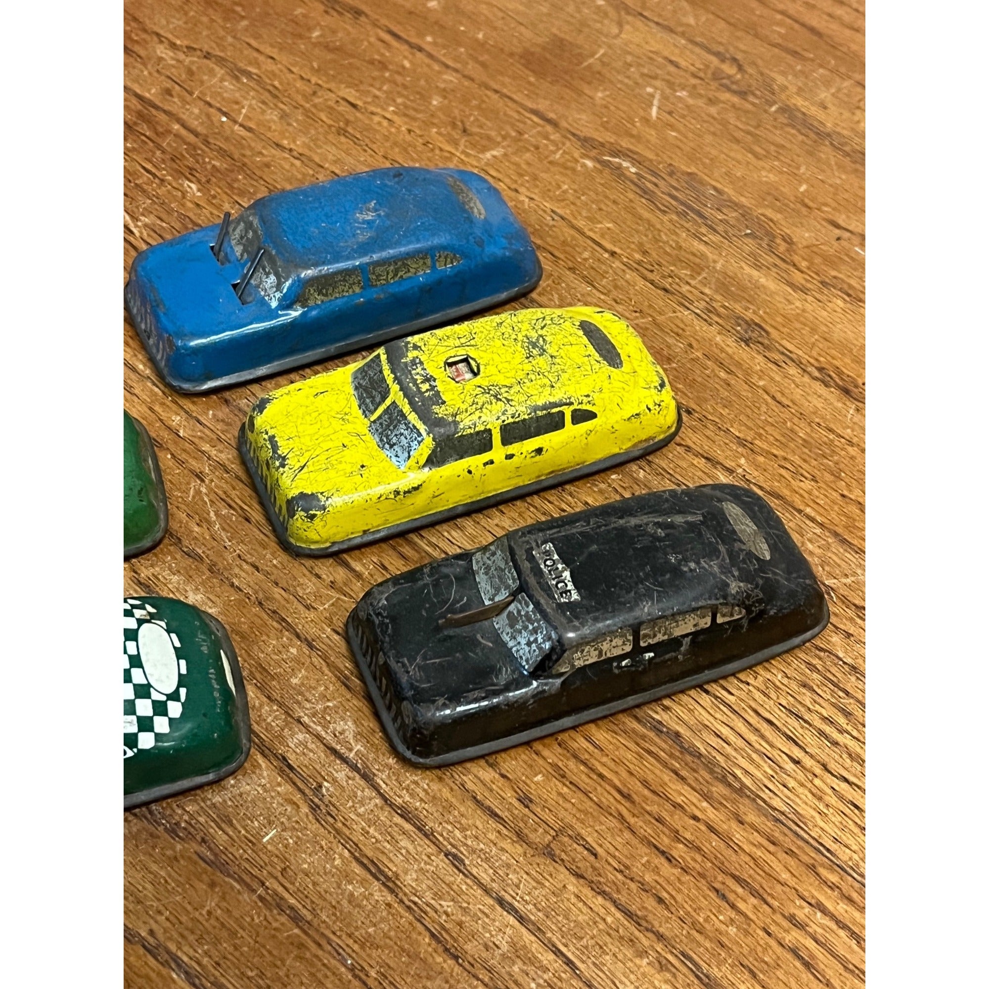 Vintage ARGO Cars Tin Litho Childs Toy Vehicles Taxi Cabs Police ++