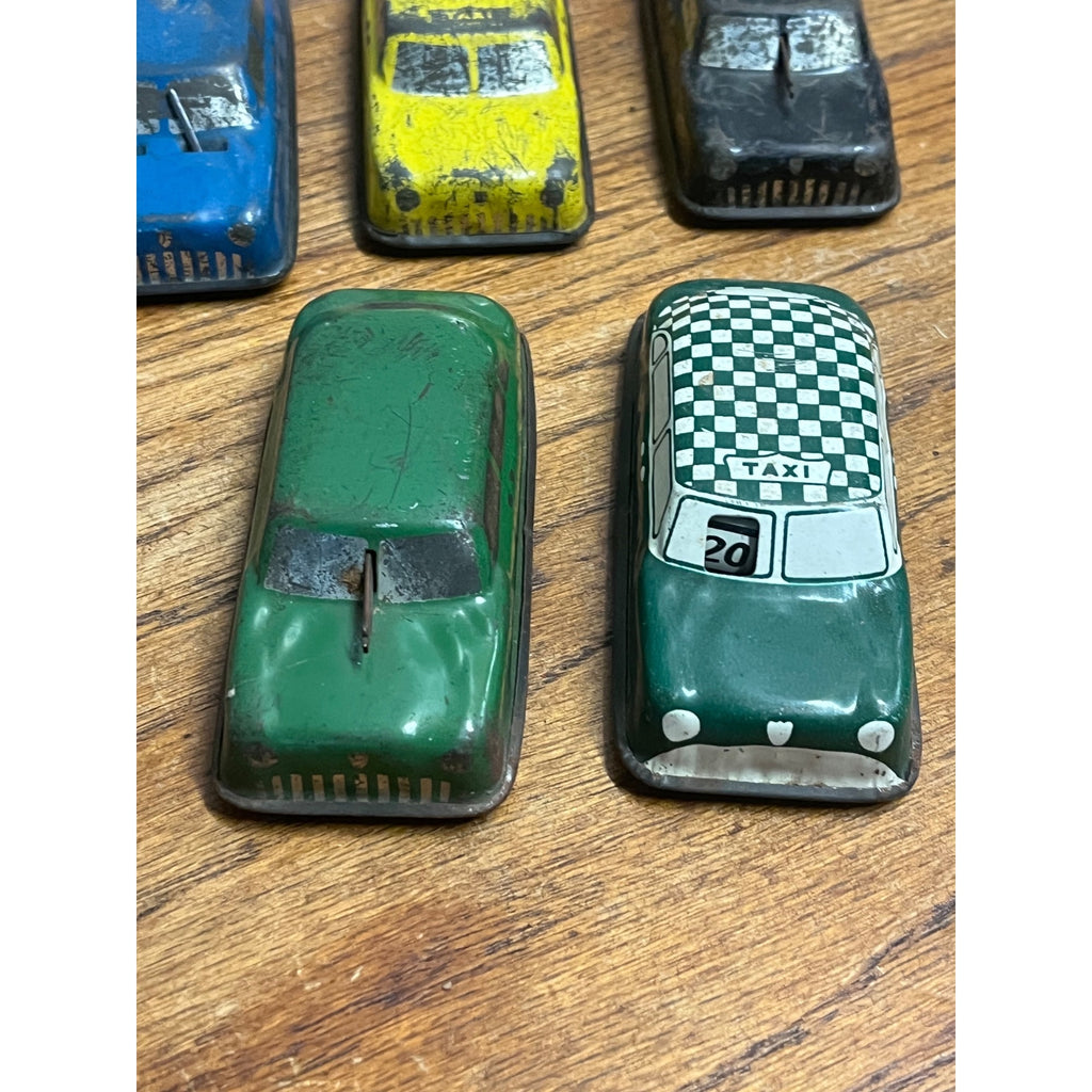 Vintage ARGO Cars Tin Litho Childs Toy Vehicles Taxi Cabs Police ++
