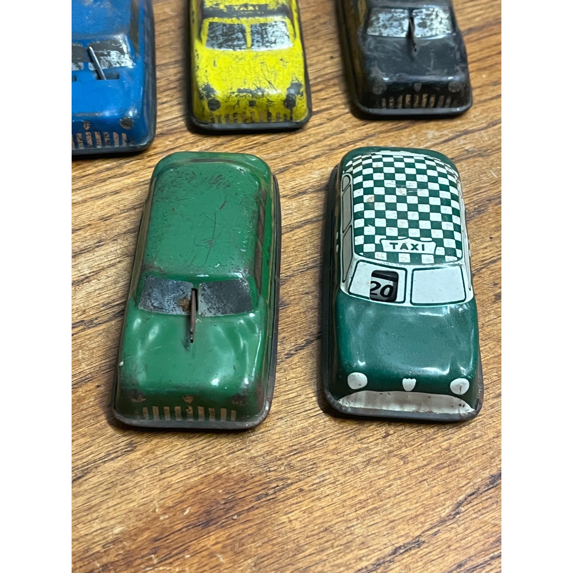 Vintage ARGO Cars Tin Litho Childs Toy Vehicles Taxi Cabs Police ++