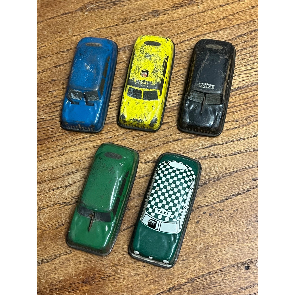 Vintage ARGO Cars Tin Litho Childs Toy Vehicles Taxi Cabs Police ++