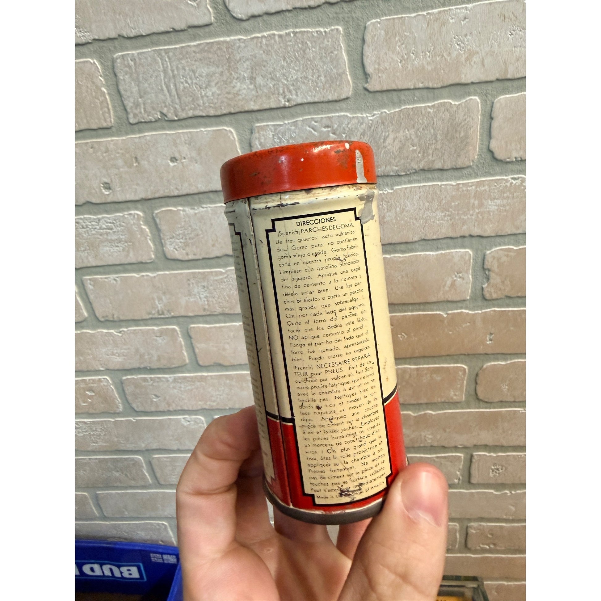 Vintage Whiz Rubber Tube Repair Patch Kit Advertising Tin Can Full