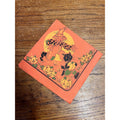 Vintage 1930s Halloween Dennison Crepe Paper Napkin Scarecrow Chasing Black Cat