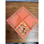 Vintage 1930s Halloween Dennison Crepe Paper Napkin Scarecrow Chasing Black Cat