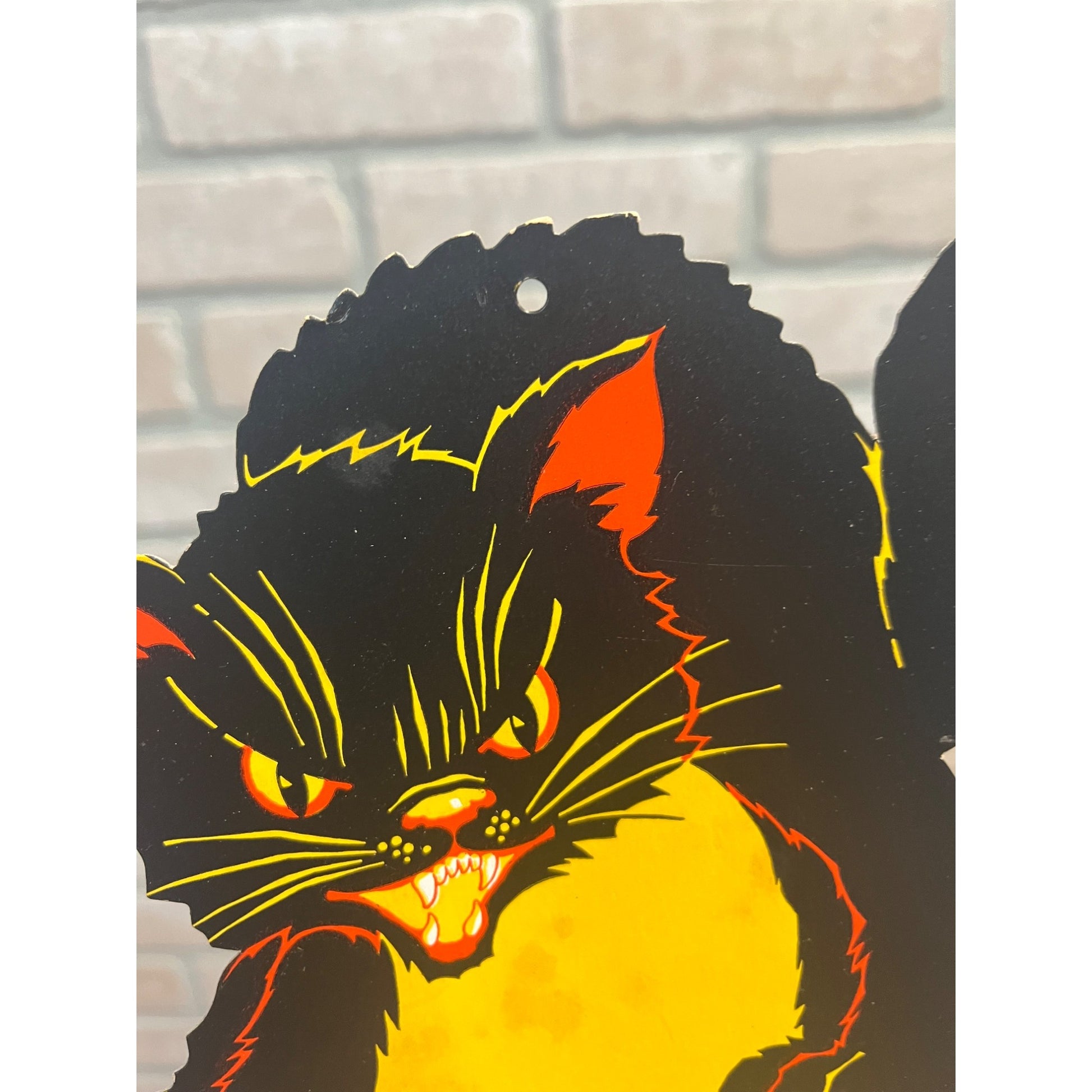 Vintage 1940s Halloween Diecut Scared Black Cat - Merri-Lei (USA)