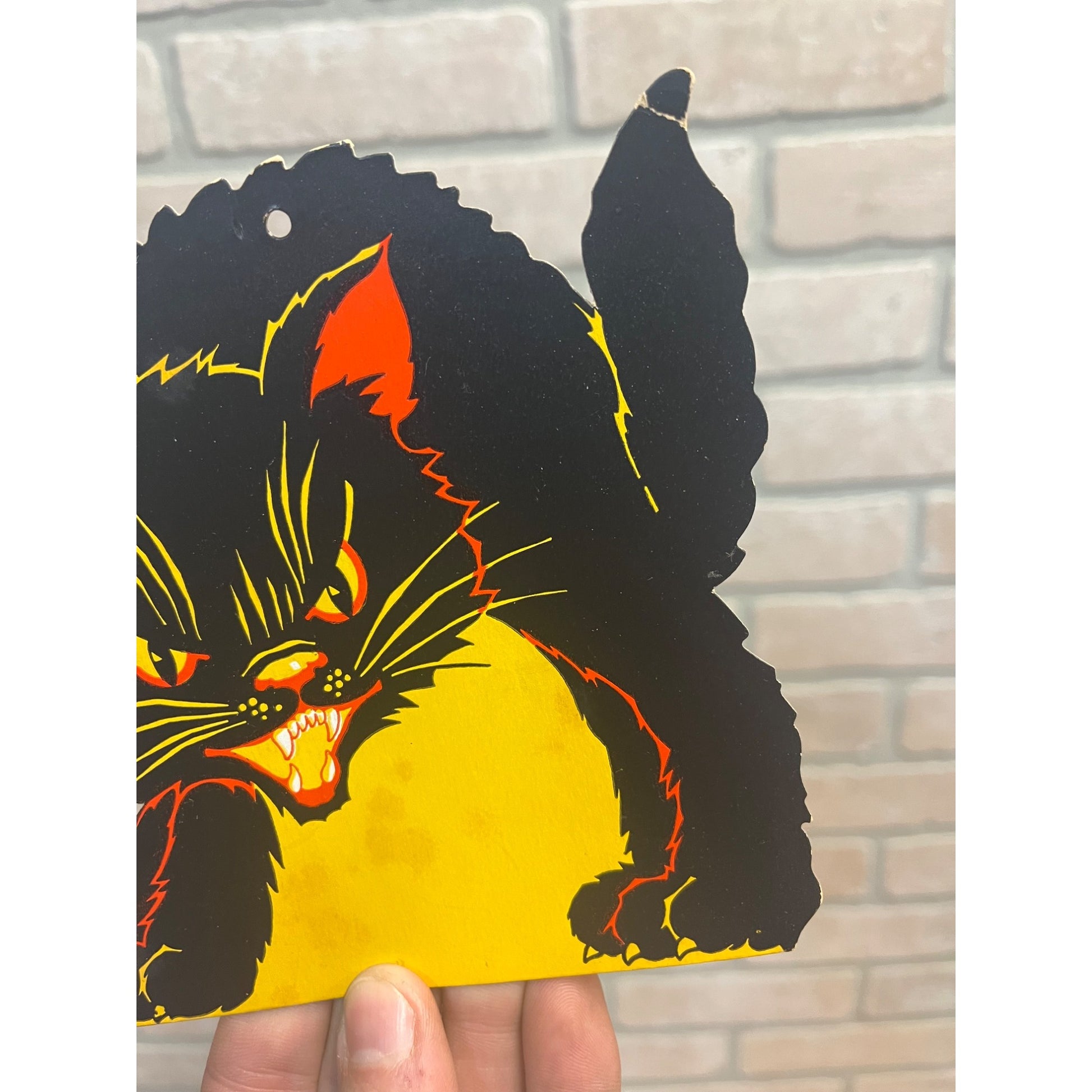 Vintage 1940s Halloween Diecut Scared Black Cat - Merri-Lei (USA)