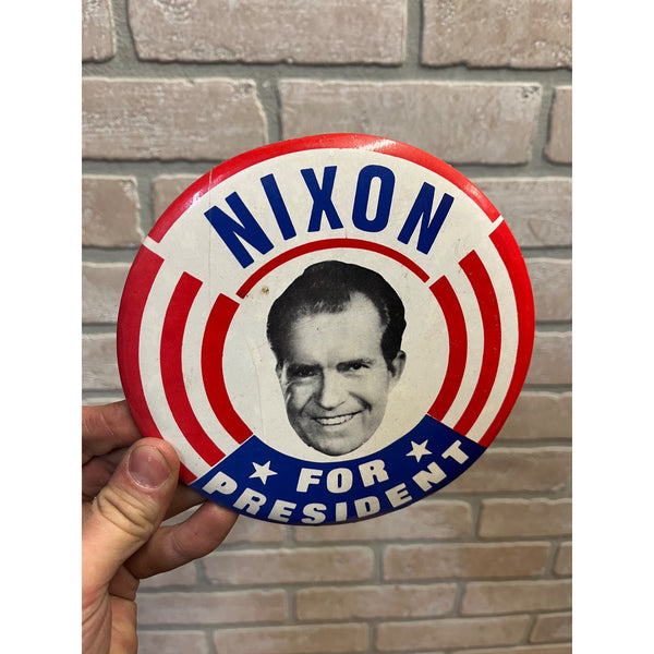 Richard M. Nixon For President 1960 Presidential Campaign Button 6 inches