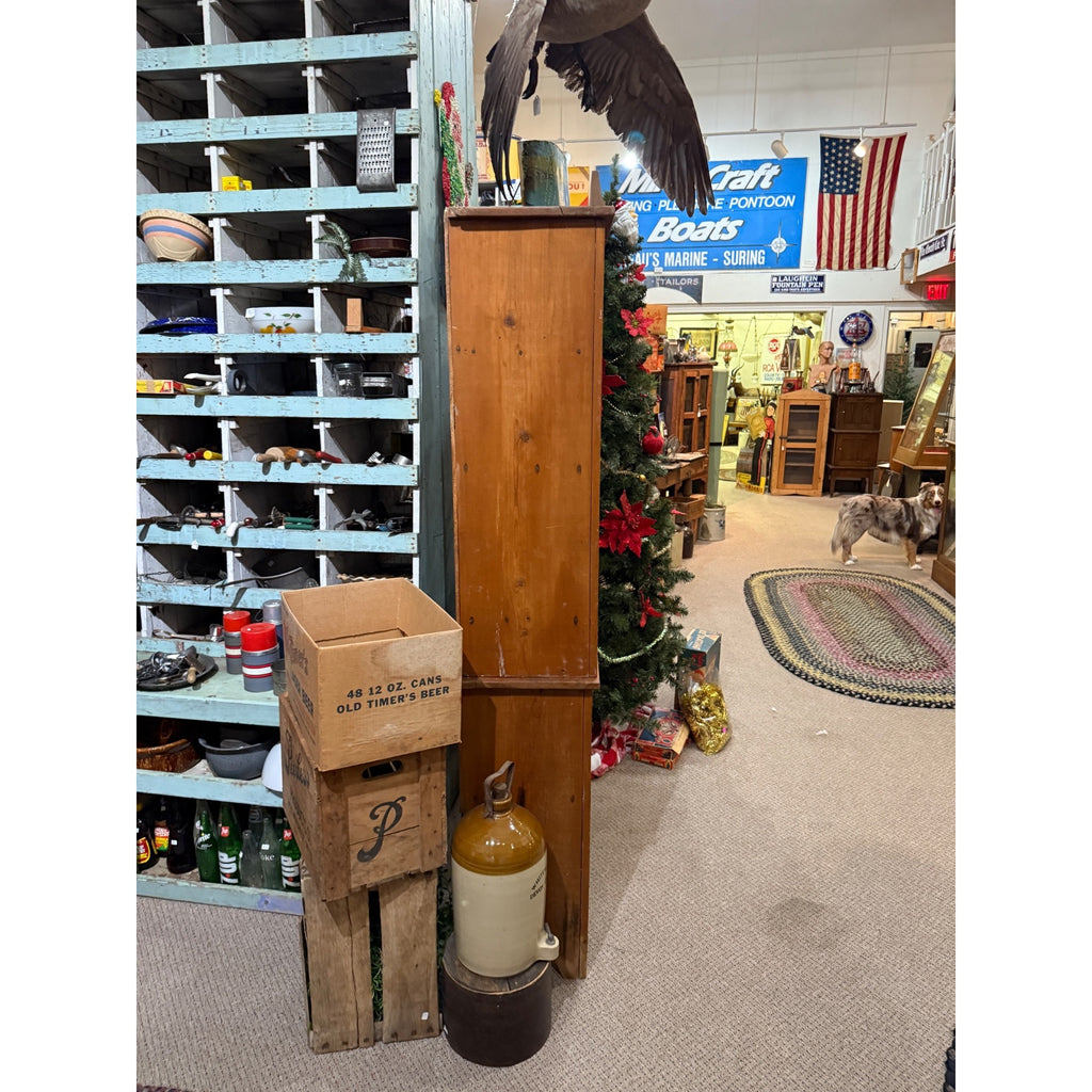 Antique Primitive 19th c. Pine Cupboard Pantry Shelf Farmhouse Country