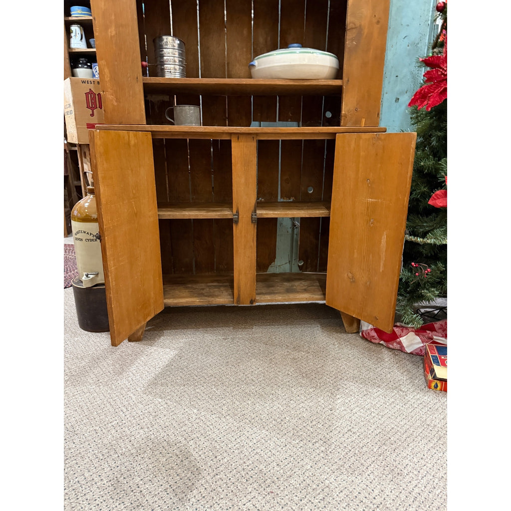 Antique Primitive 19th c. Pine Cupboard Pantry Shelf Farmhouse Country