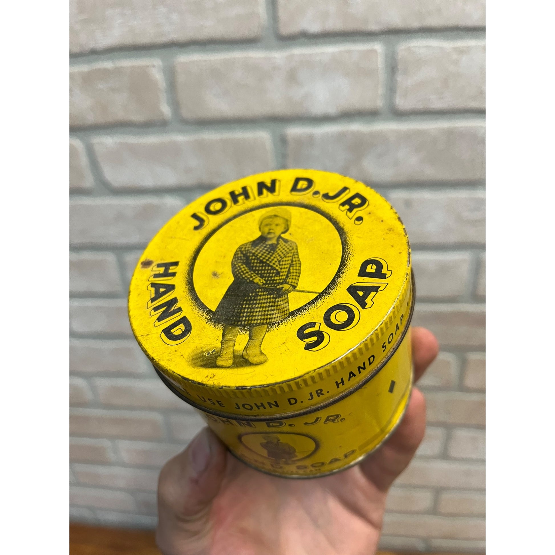 Vintage 1920's John D. Rockefeller Jr. Pix Hand Soap Tin Can Advertising