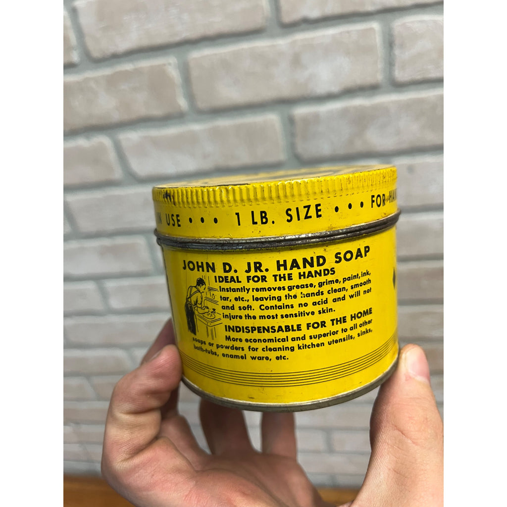 Vintage 1920's John D. Rockefeller Jr. Pix Hand Soap Tin Can Advertising