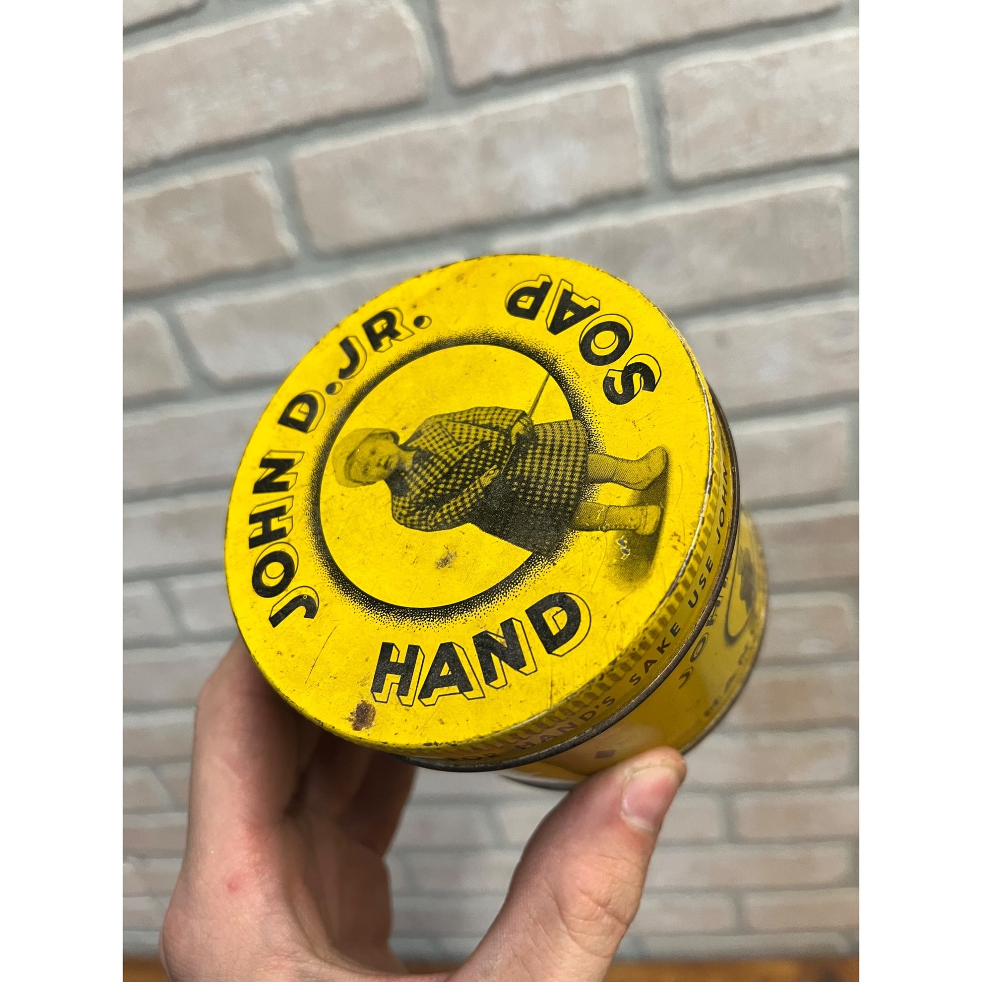 Vintage 1920's John D. Rockefeller Jr. Pix Hand Soap Tin Can Advertising