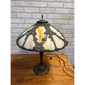 Vintage 1920s Art Nouveau Slag Glass Table Lamp Ornate Floral Pittsburgh Style