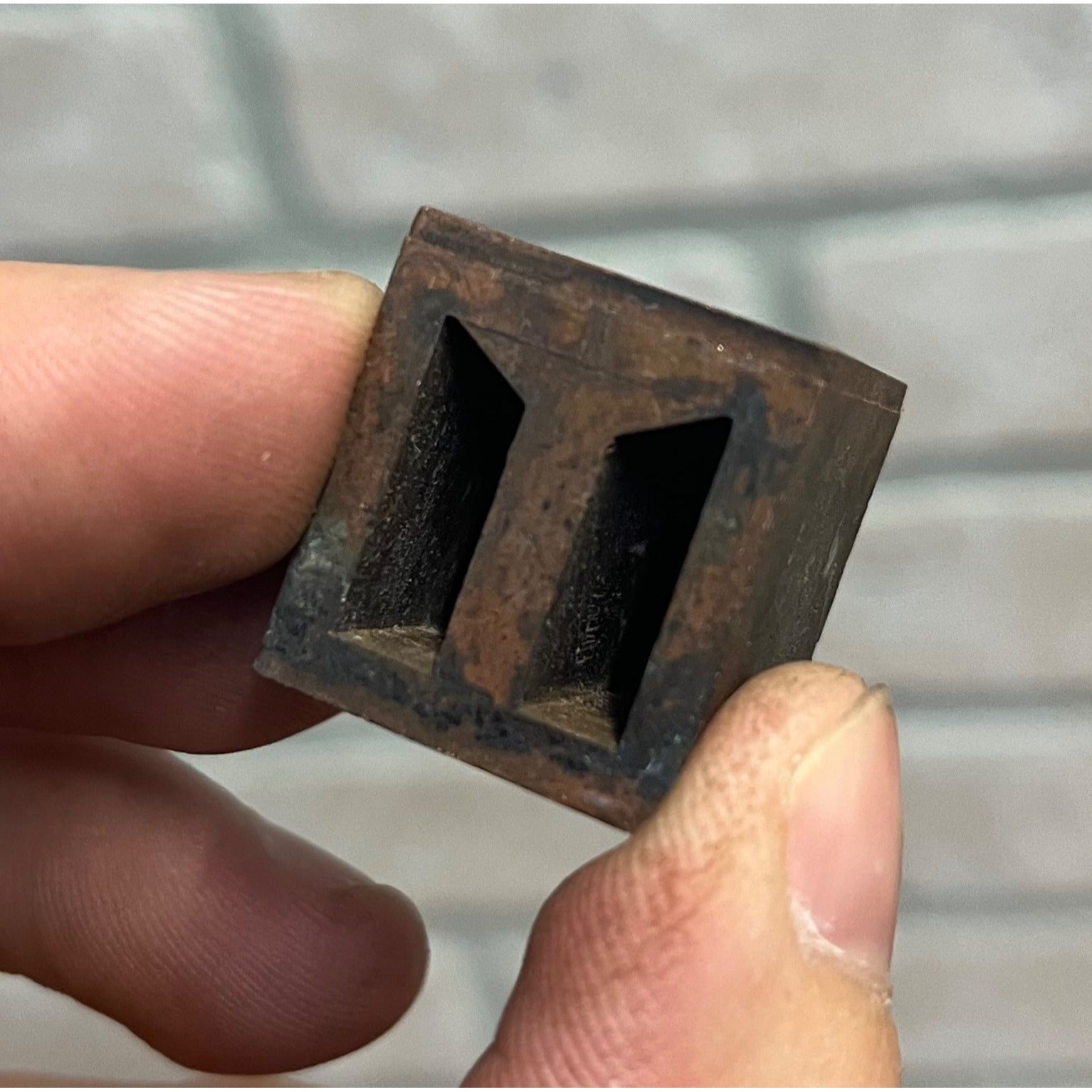 Vintage Letterpress Printing Block Ornate Fancy Letter "H" Copper Monogram