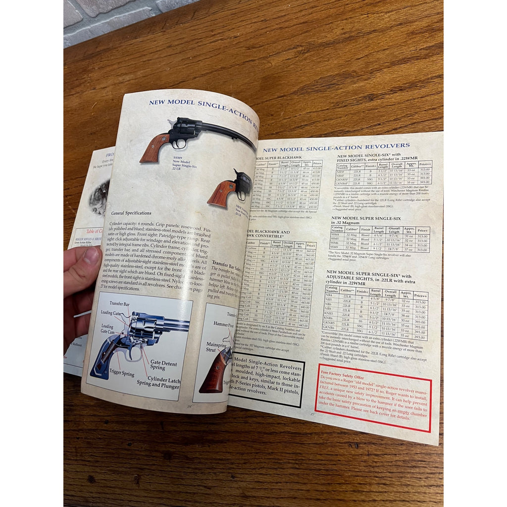 1996 Ruger Sporting Firearms Catalog Advertisement Magazine Pistol Rifle Shotgun