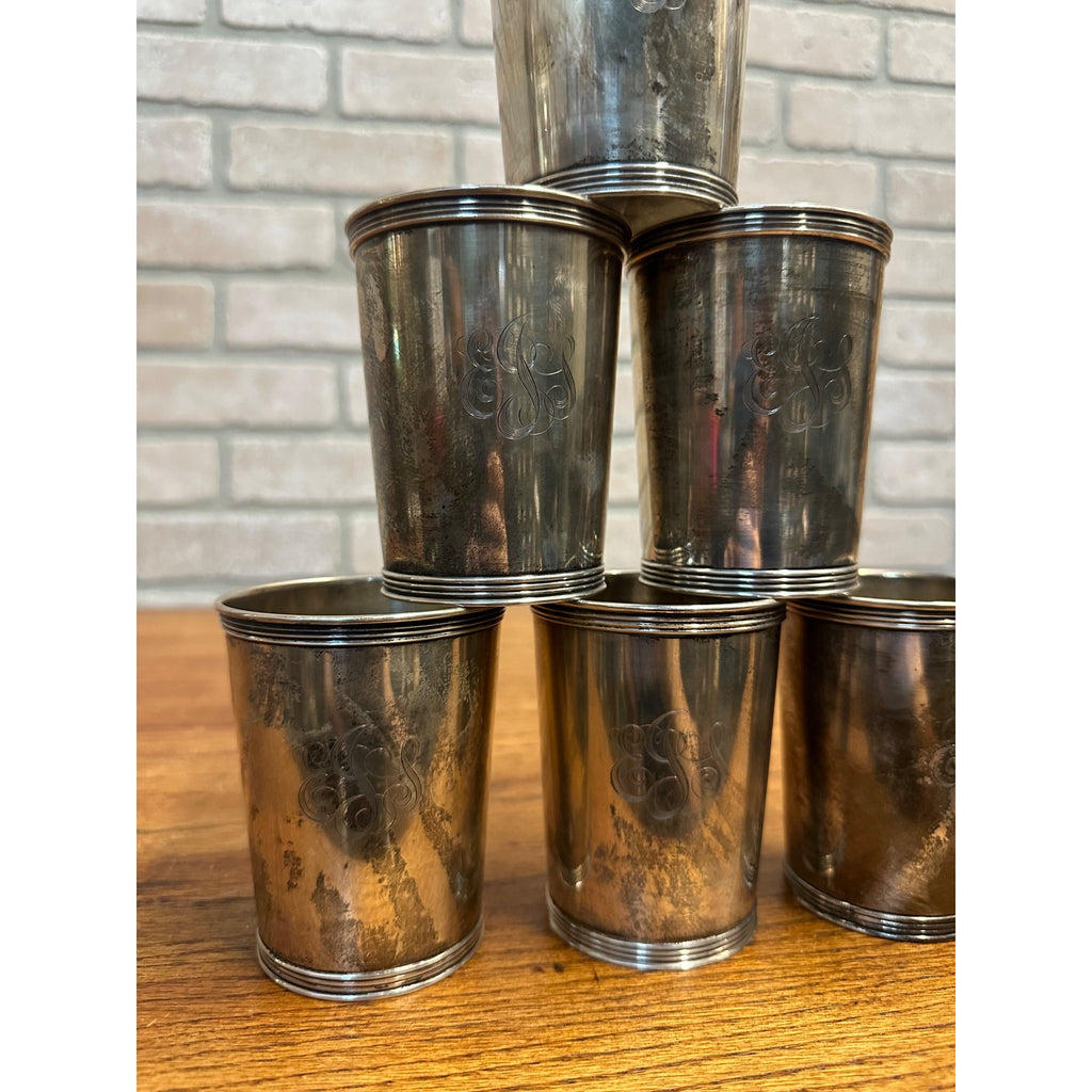 Set (6) Sterling Silver Mint Julep Cups by Manchester Mono -  756.93g Scrap