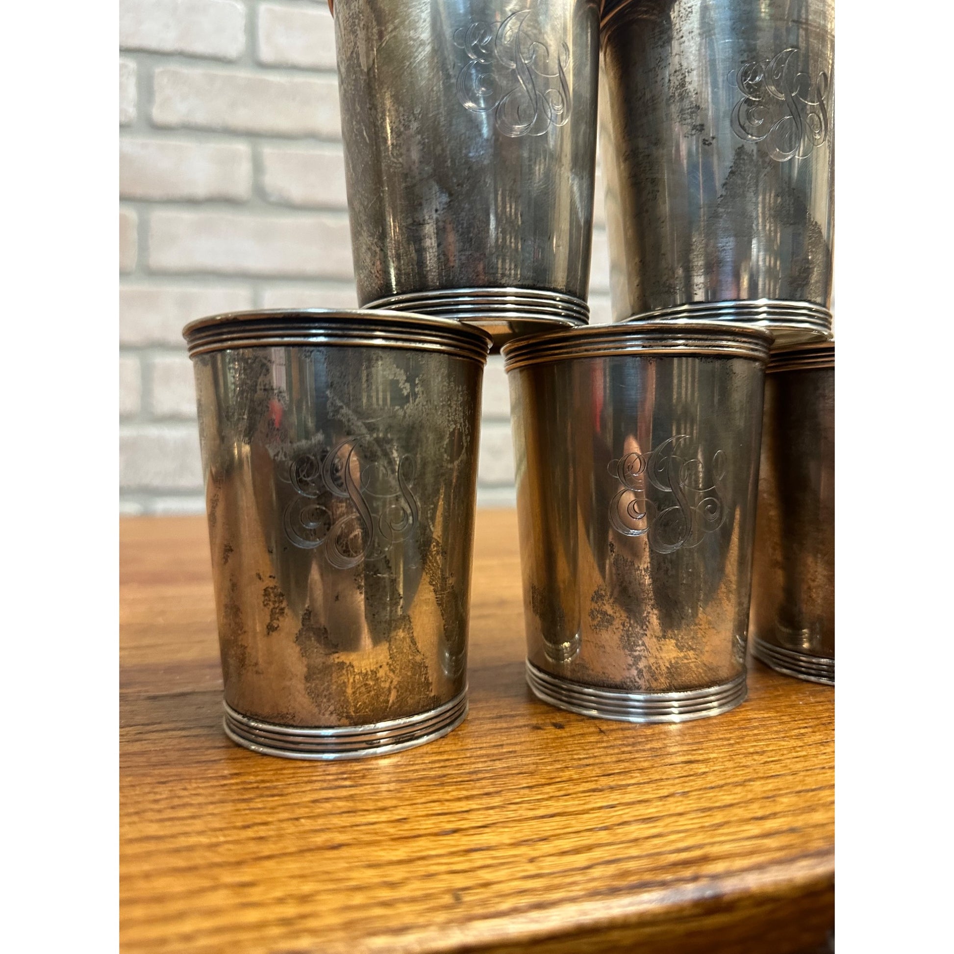 Set (6) Sterling Silver Mint Julep Cups by Manchester Mono -  756.93g Scrap