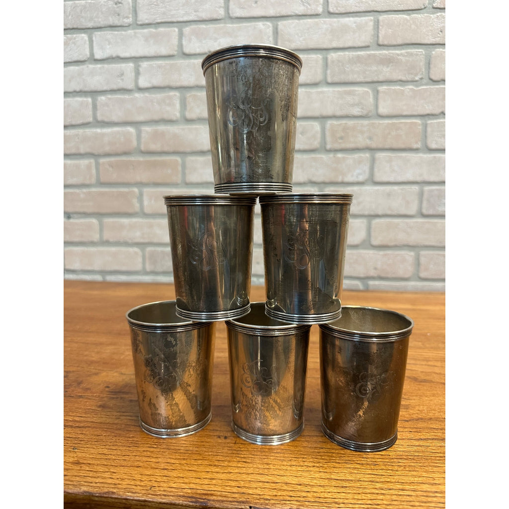 Set (6) Sterling Silver Mint Julep Cups by Manchester Mono -  756.93g Scrap