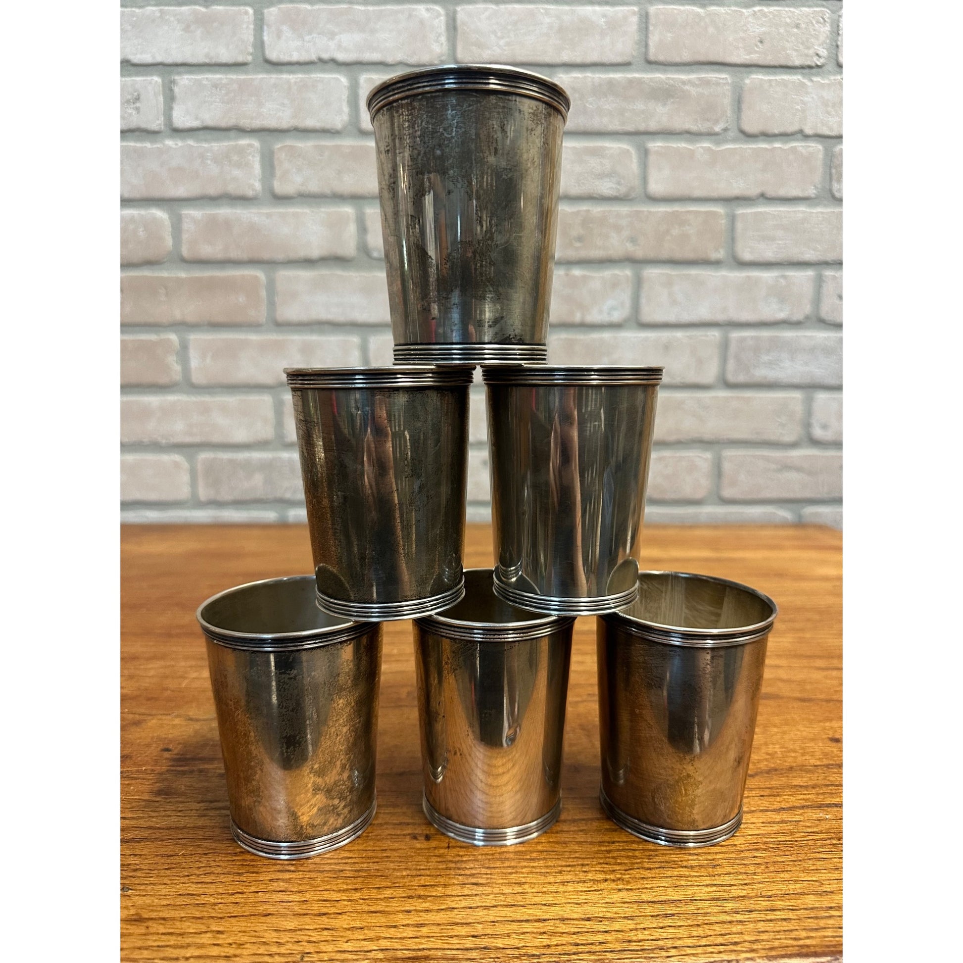 Set (6) Sterling Silver Mint Julep Cups by Manchester Mono -  756.93g Scrap