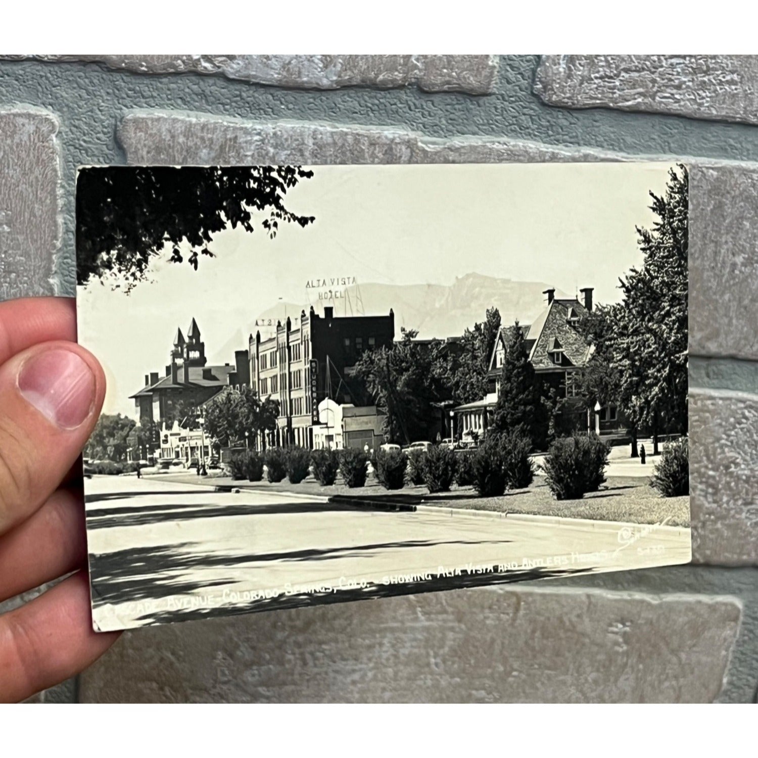 Vintage 1947 Alta Vista Antlers Hotels Colorado Springs RPPC Postcard CO Cascade Avenue