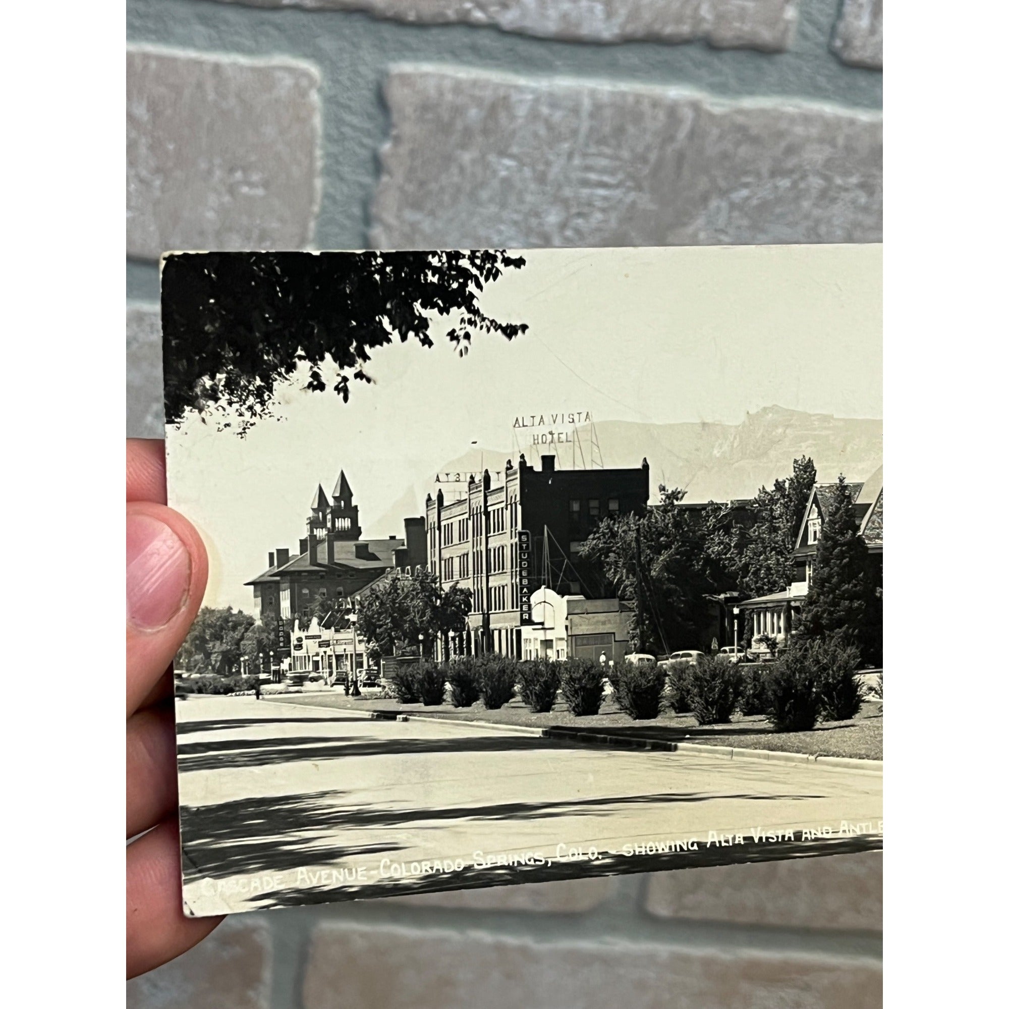 Vintage 1947 Alta Vista Antlers Hotels Colorado Springs RPPC Postcard CO Cascade Avenue