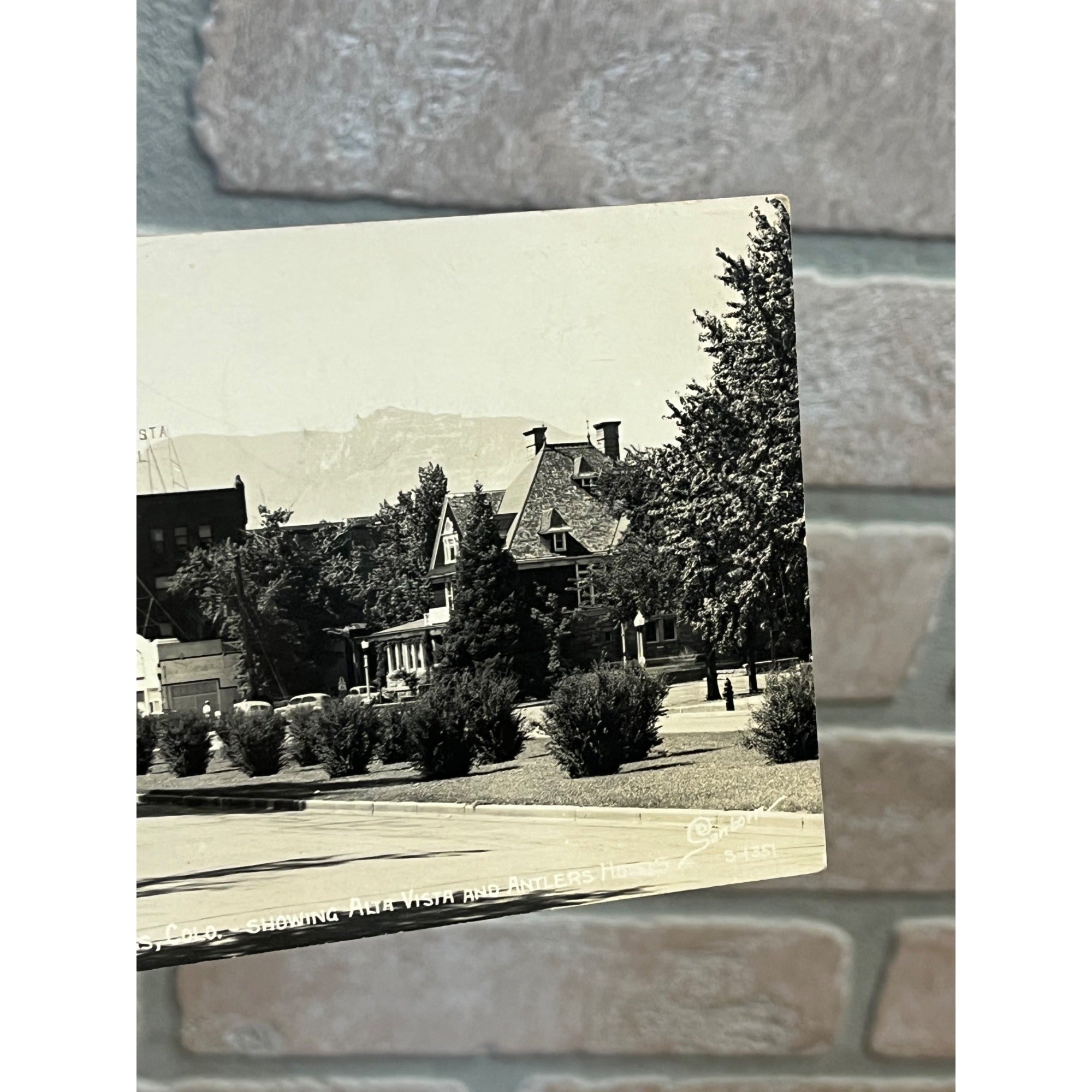 Vintage 1947 Alta Vista Antlers Hotels Colorado Springs RPPC Postcard CO Cascade Avenue