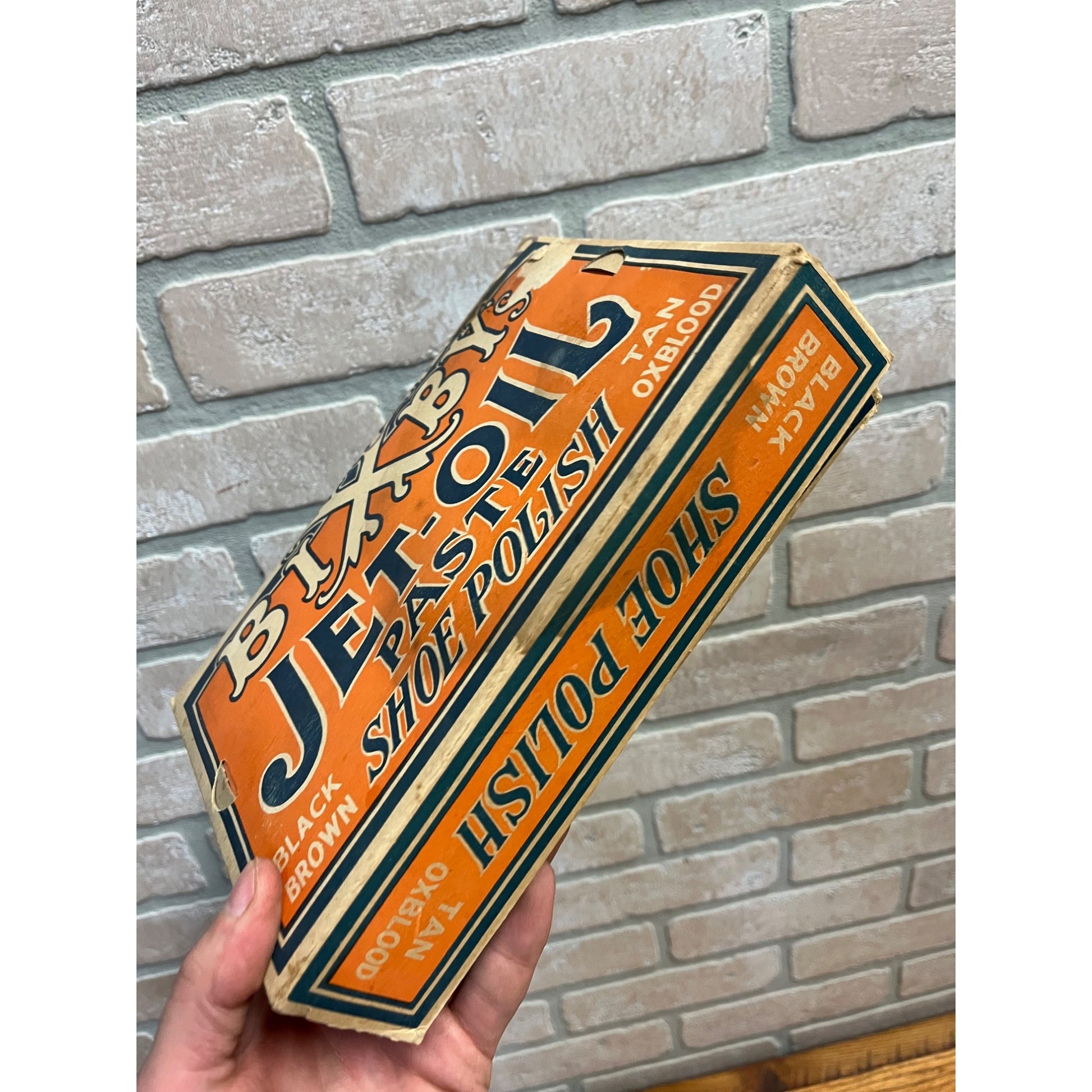 Vintage Bixby’s Jet-Oil Paste Shoe Polish Tins Store Display Advertising Box