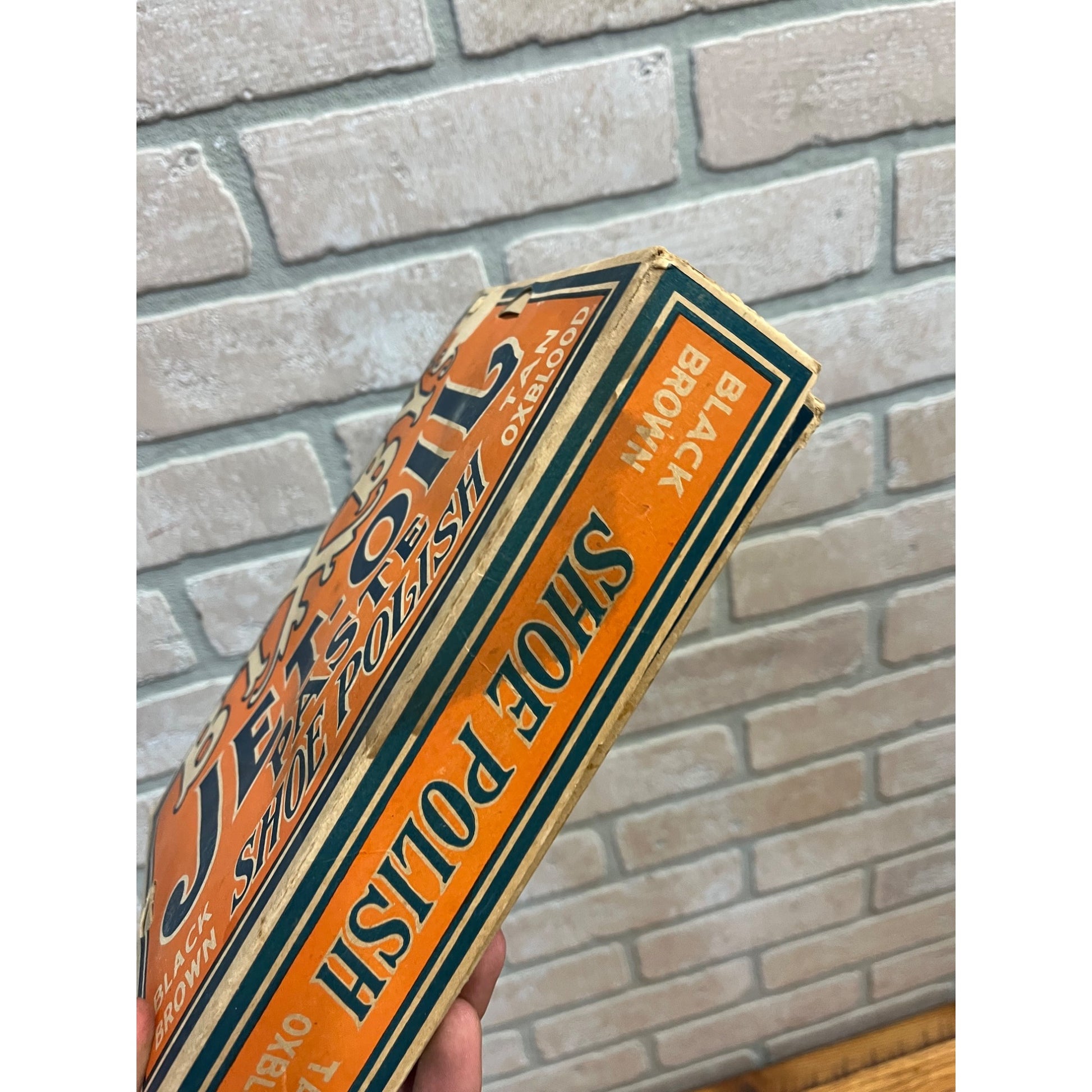 Vintage Bixby’s Jet-Oil Paste Shoe Polish Tins Store Display Advertising Box