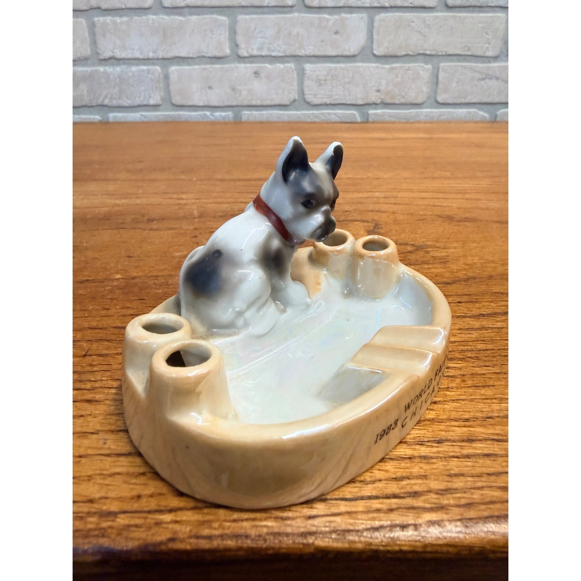 Vintage Dog Ashtray 1933 Chicago Century of Progress Worlds Fair Japan