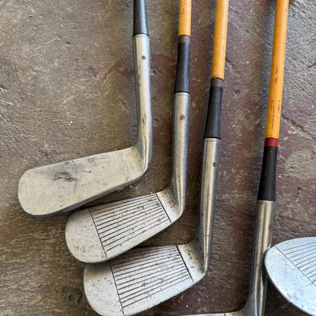 Vintage Dobson Brothers Milwaukee Hickory Shaft Golf Club Iron Set of 6 Antique Golf