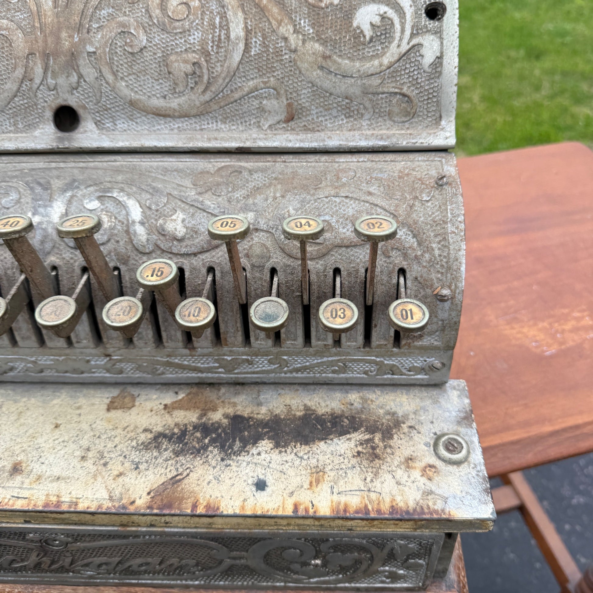 Antique Michigan Brand Nickel-Plated Brass Cash Register General Store
