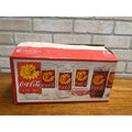 Vintage Indiana Glass 1995 Sun Drinking Bottle Coca-Cola Set 8 Glasses w/ Box