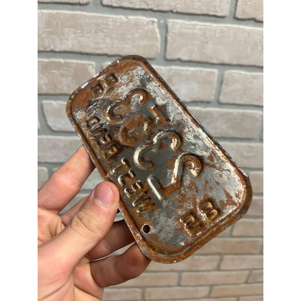 Vintage Wisconsin Bicycle Bike License Plate Embossed West Bend 1985-1986