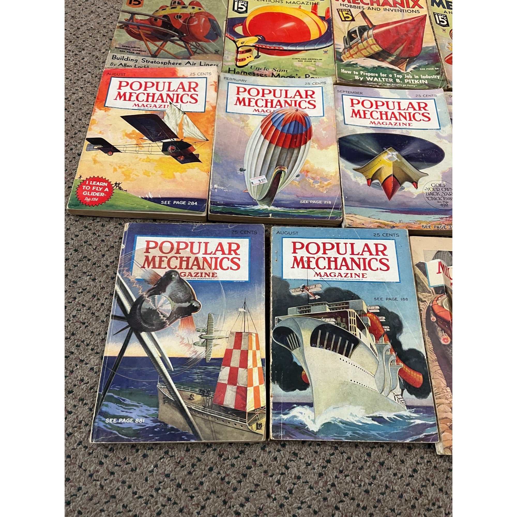 Vintage 1930s Lot (29) Popular Mechanics Magazines Science Modern Mechanix ++