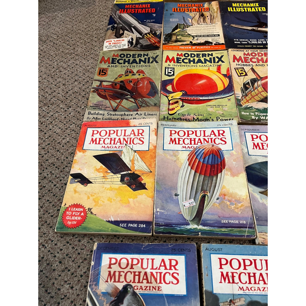 Vintage 1930s Lot (29) Popular Mechanics Magazines Science Modern Mechanix ++
