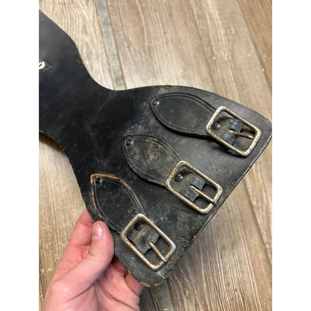 Original Vintage 1930s Leather Motorcycle Kidney Belts Folk Art Americana Garage