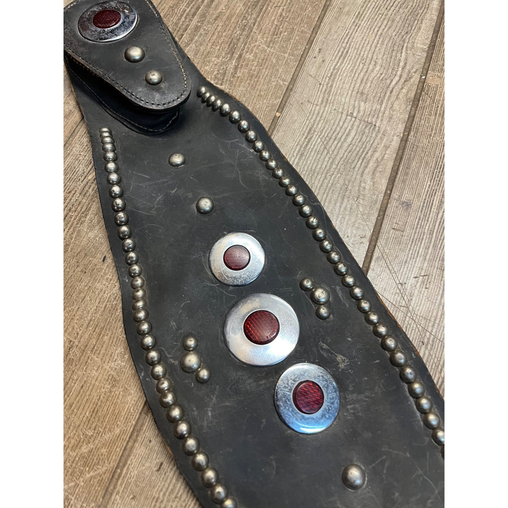 Original Vintage 1930s Leather Motorcycle Kidney Belts Folk Art Americana Garage