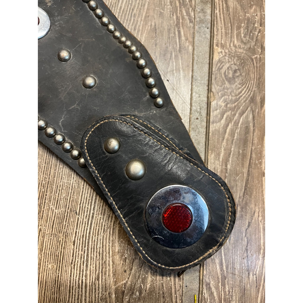 Original Vintage 1930s Leather Motorcycle Kidney Belts Folk Art Americana Garage