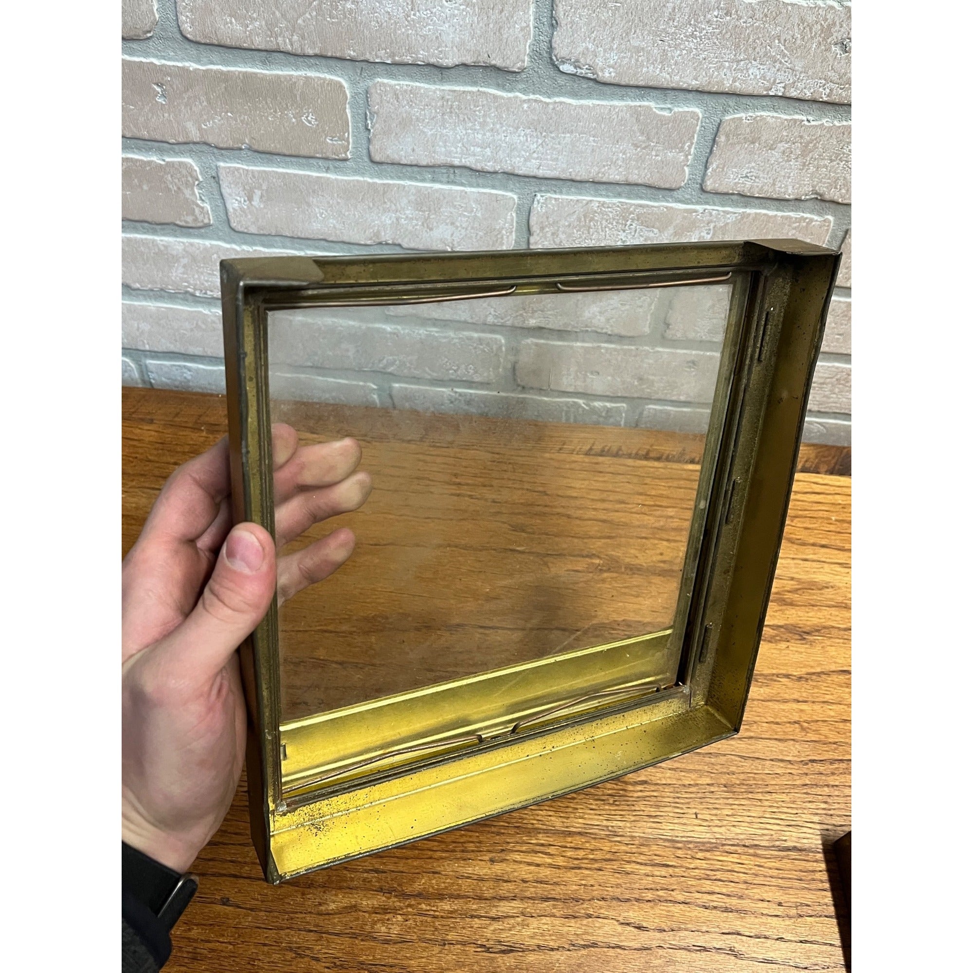 Vintage W.R. Montague Bakery Biscuits Cookies Glass Metal Box Lid Store Display