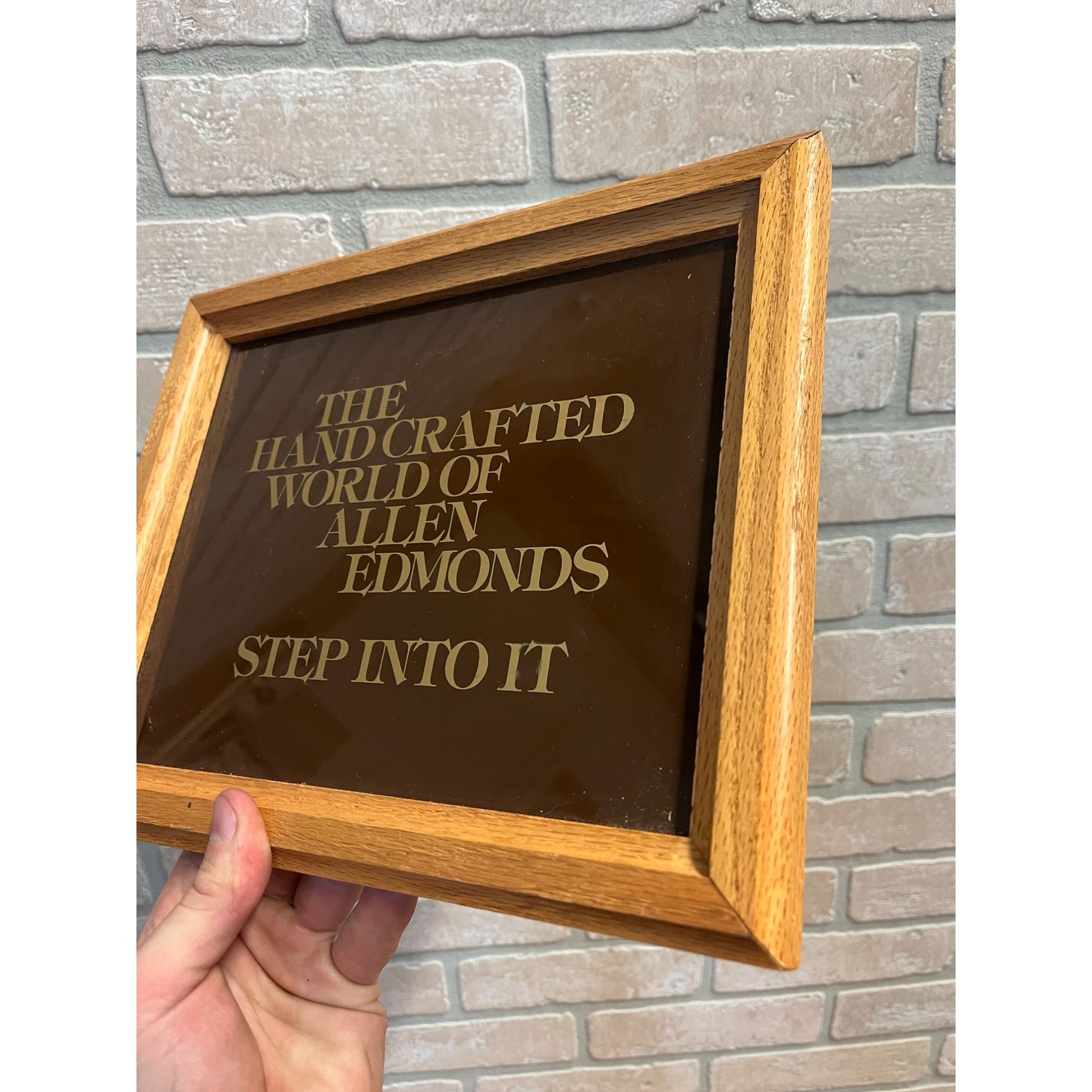 Vintage Allen Edmonds Shoes Retail Store Wood Framed Display Wall Hanging Sign