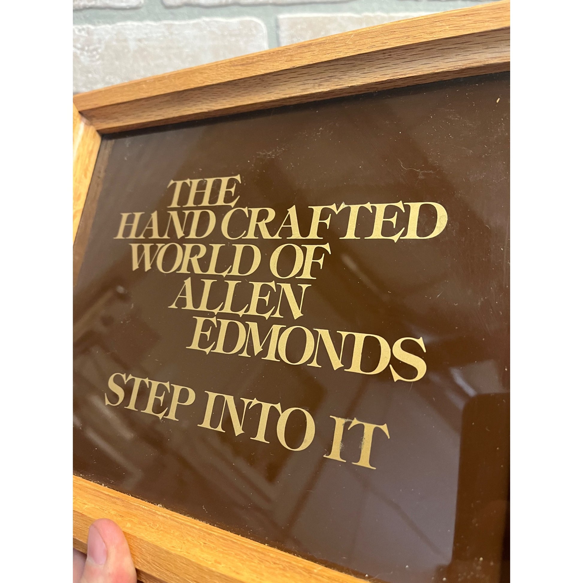 Vintage Allen Edmonds Shoes Retail Store Wood Framed Display Wall Hanging Sign