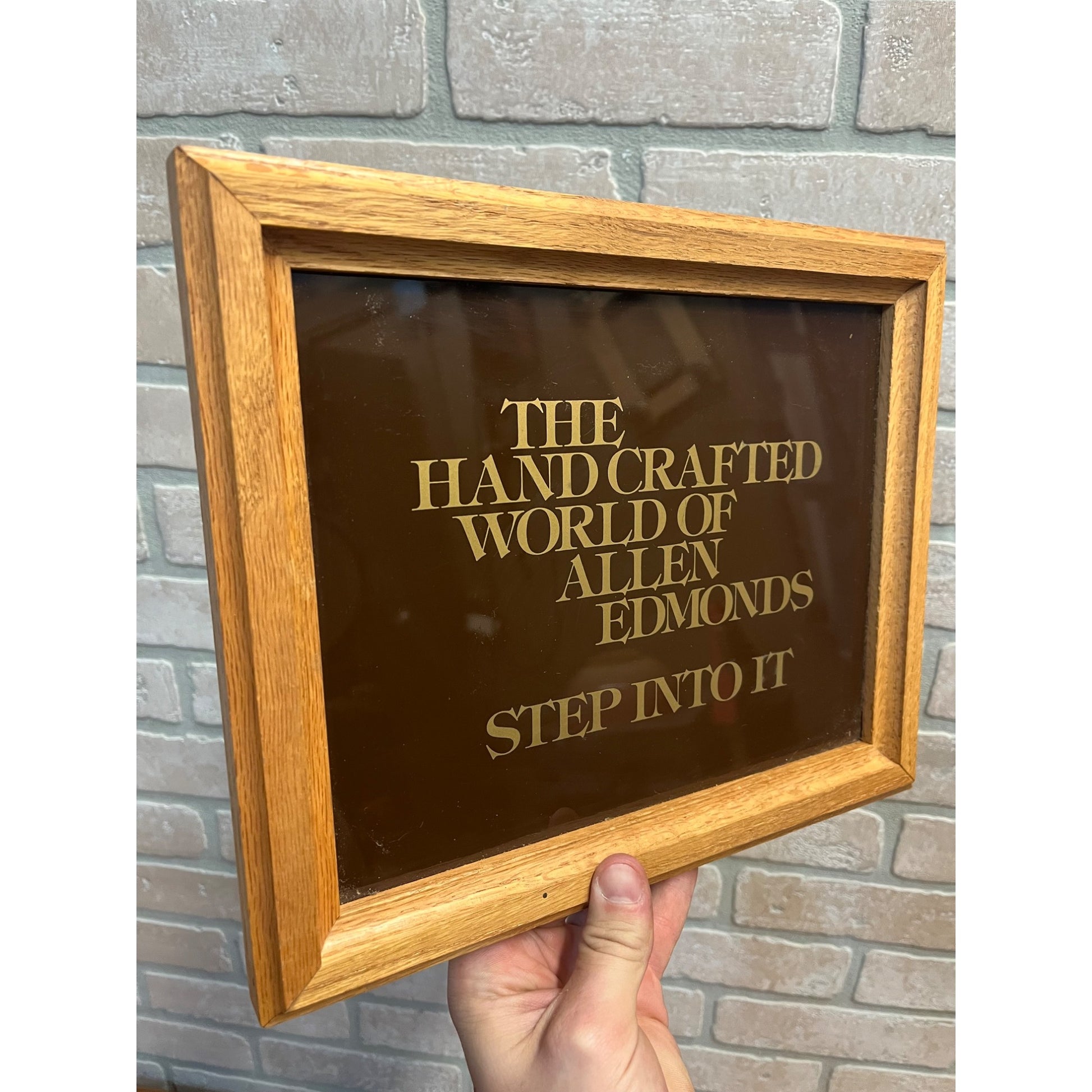 Vintage Allen Edmonds Shoes Retail Store Wood Framed Display Wall Hanging Sign