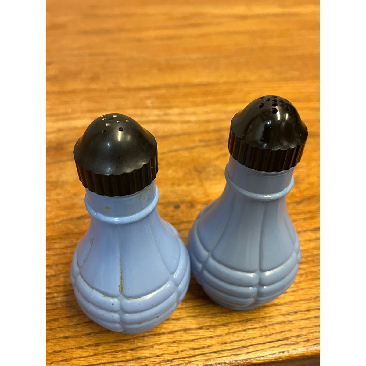 Vintage Euclid Coffee Grenade Style Salt Pepper Shakers Blue