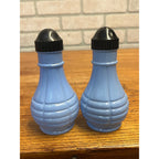 Vintage Euclid Coffee Grenade Style Salt Pepper Shakers Blue