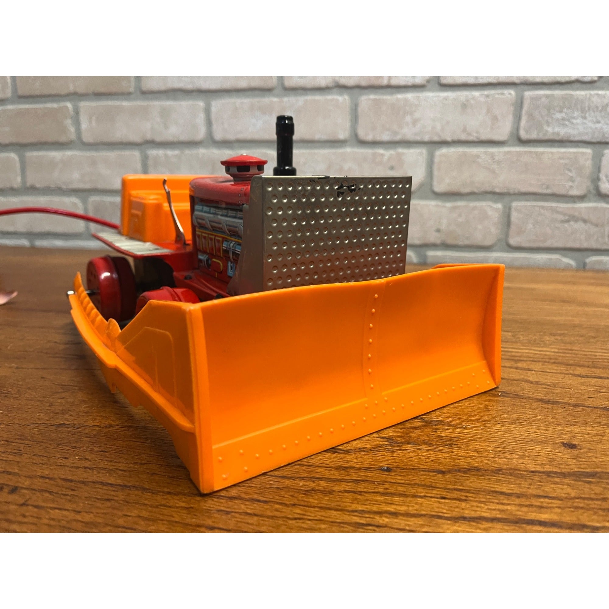 Vintage 1960s Cragston Tin Litho Bulldozer Battery Operated Toy - Japan
