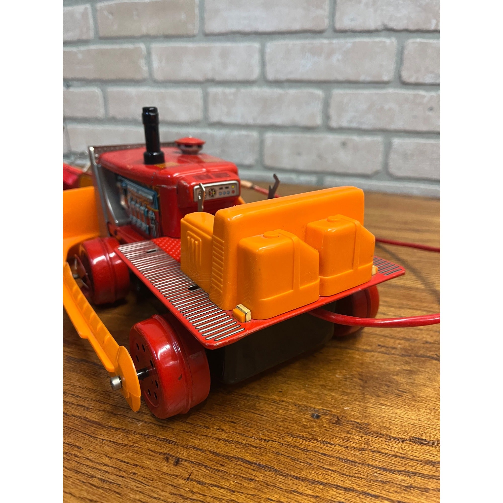 Vintage 1960s Cragston Tin Litho Bulldozer Battery Operated Toy - Japan