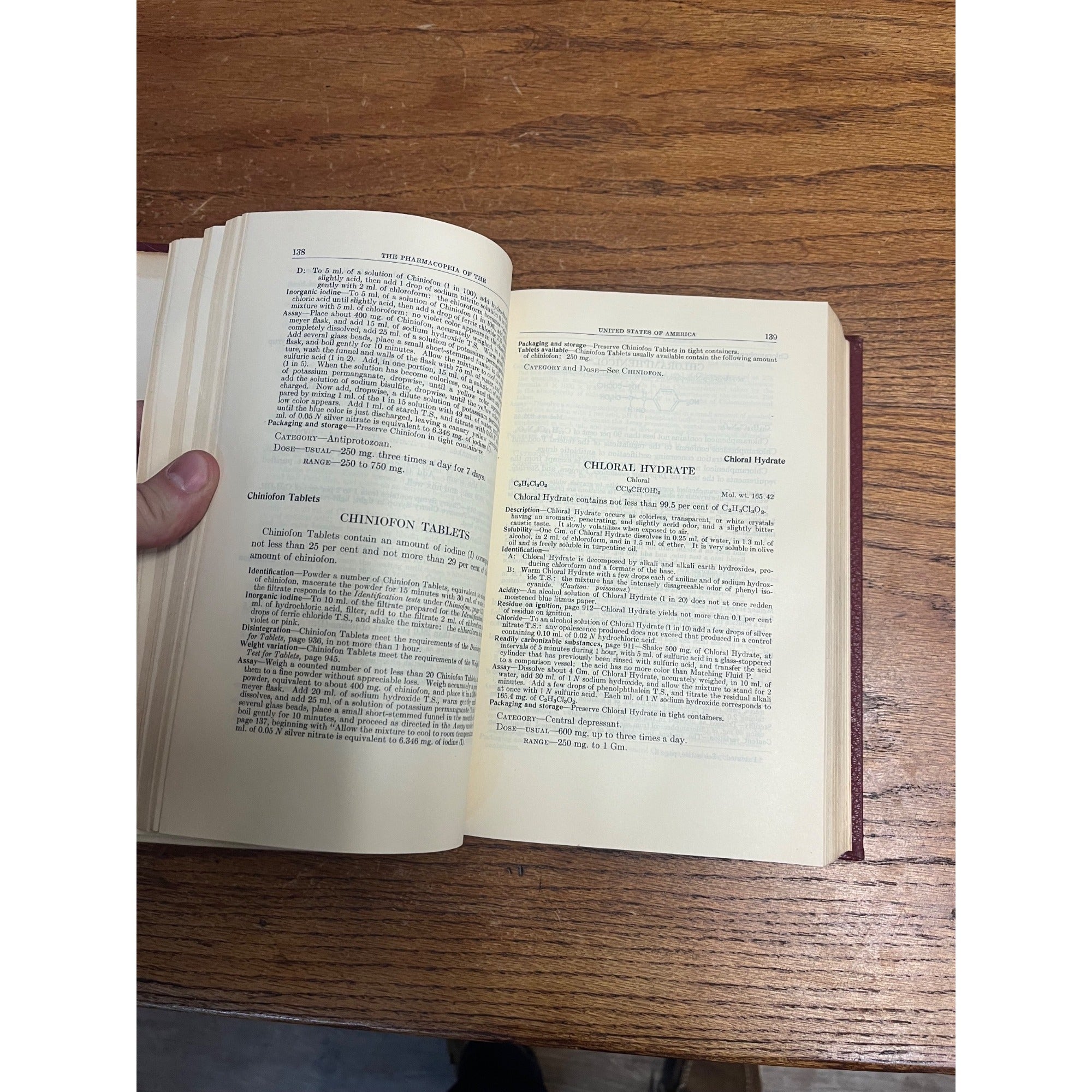 1955 Pharmacopeia of United States 15th Revision Pharmacy Hardcover